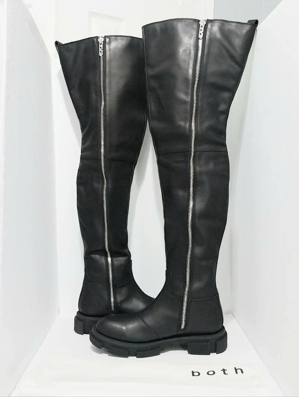Both Paris GAO Piercing Thigh High Boots, NEW, Size 42|US 11